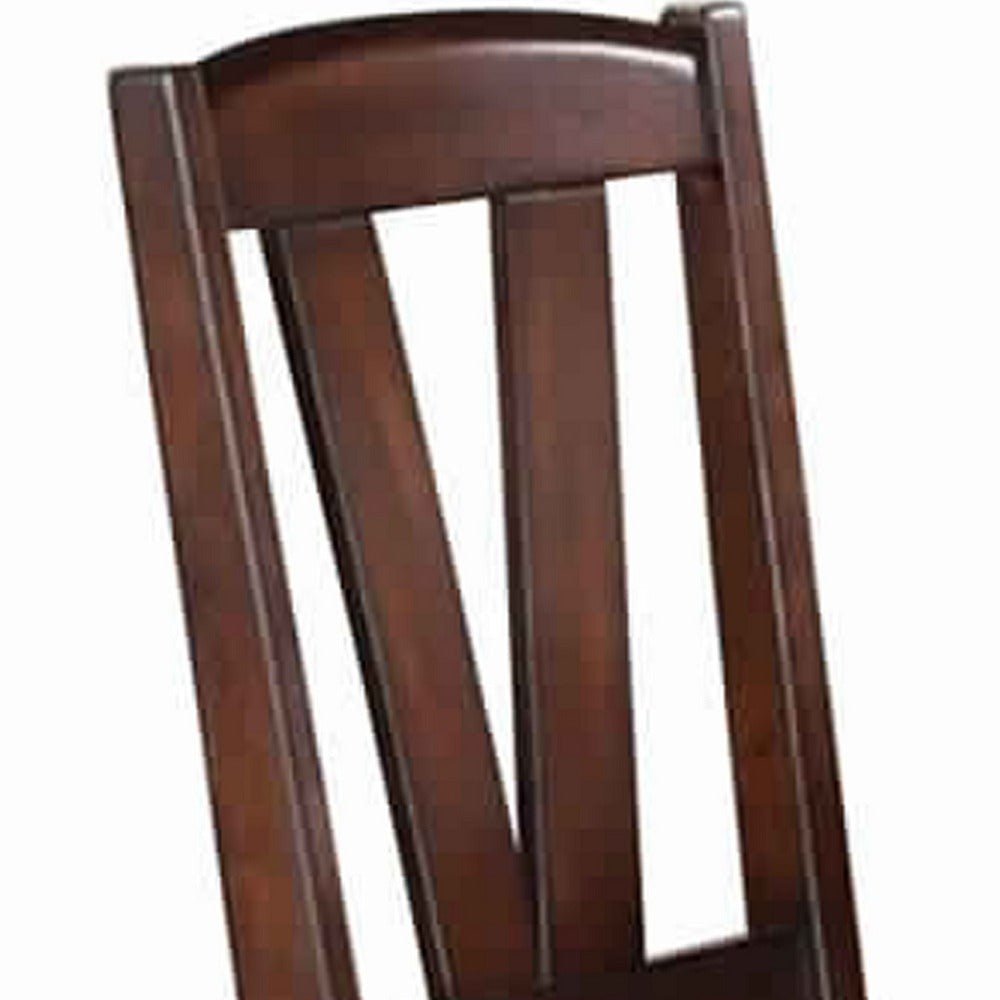 Side Chair | Solid Wood | Leather Seat | Set of 2 | Brown PDX-F1331
