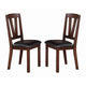 Side Chair | Solid Wood | Leather Seat | Set of 2 | Brown