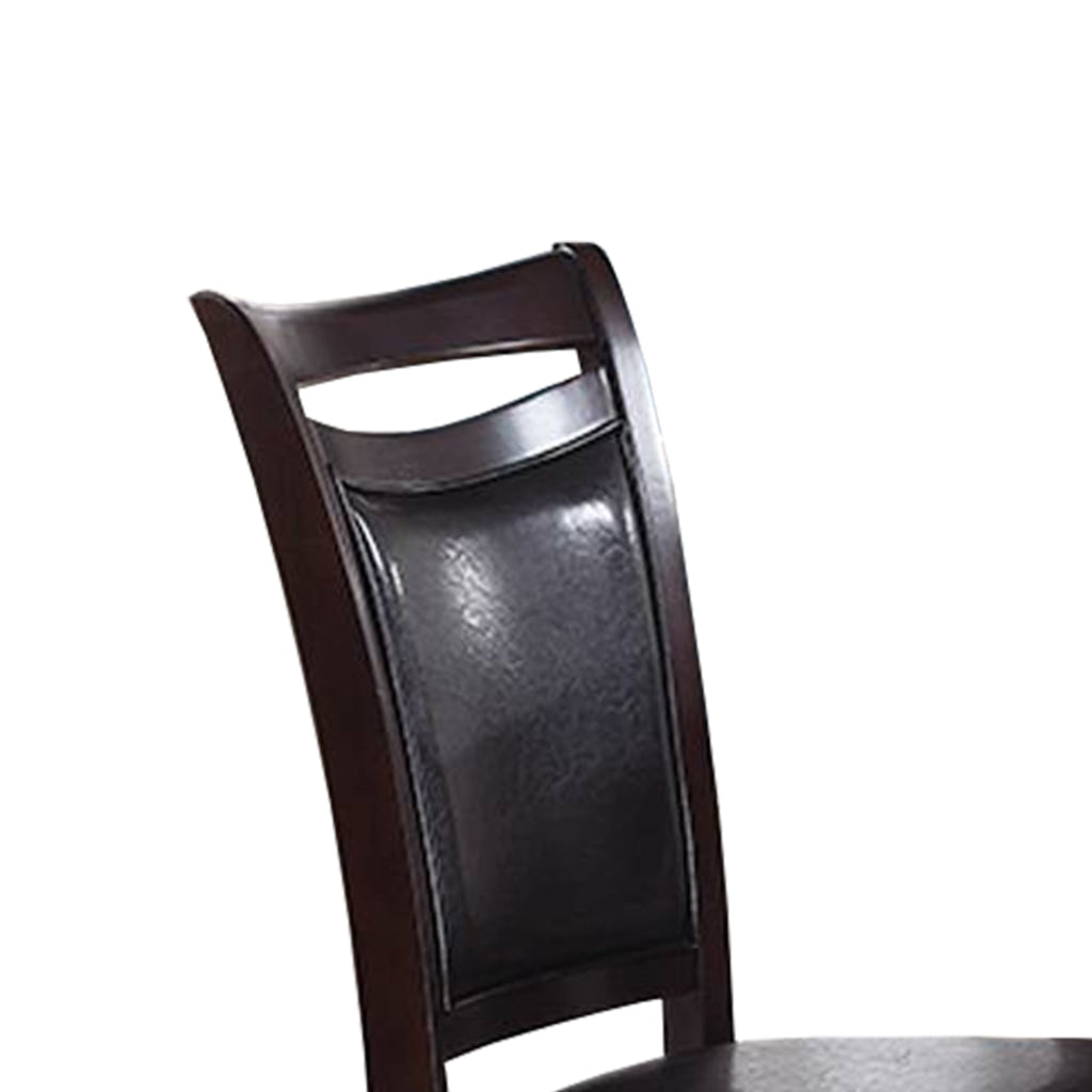 Dining Chair | Retro Style | Wood Frame | Dark Brown | Set of 2 PDX-F1388