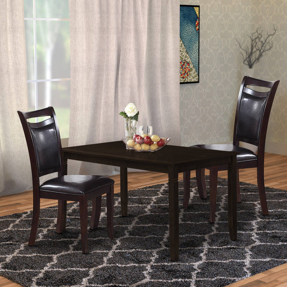 Dining Chair | Retro Style | Wood Frame | Dark Brown | Set of 2