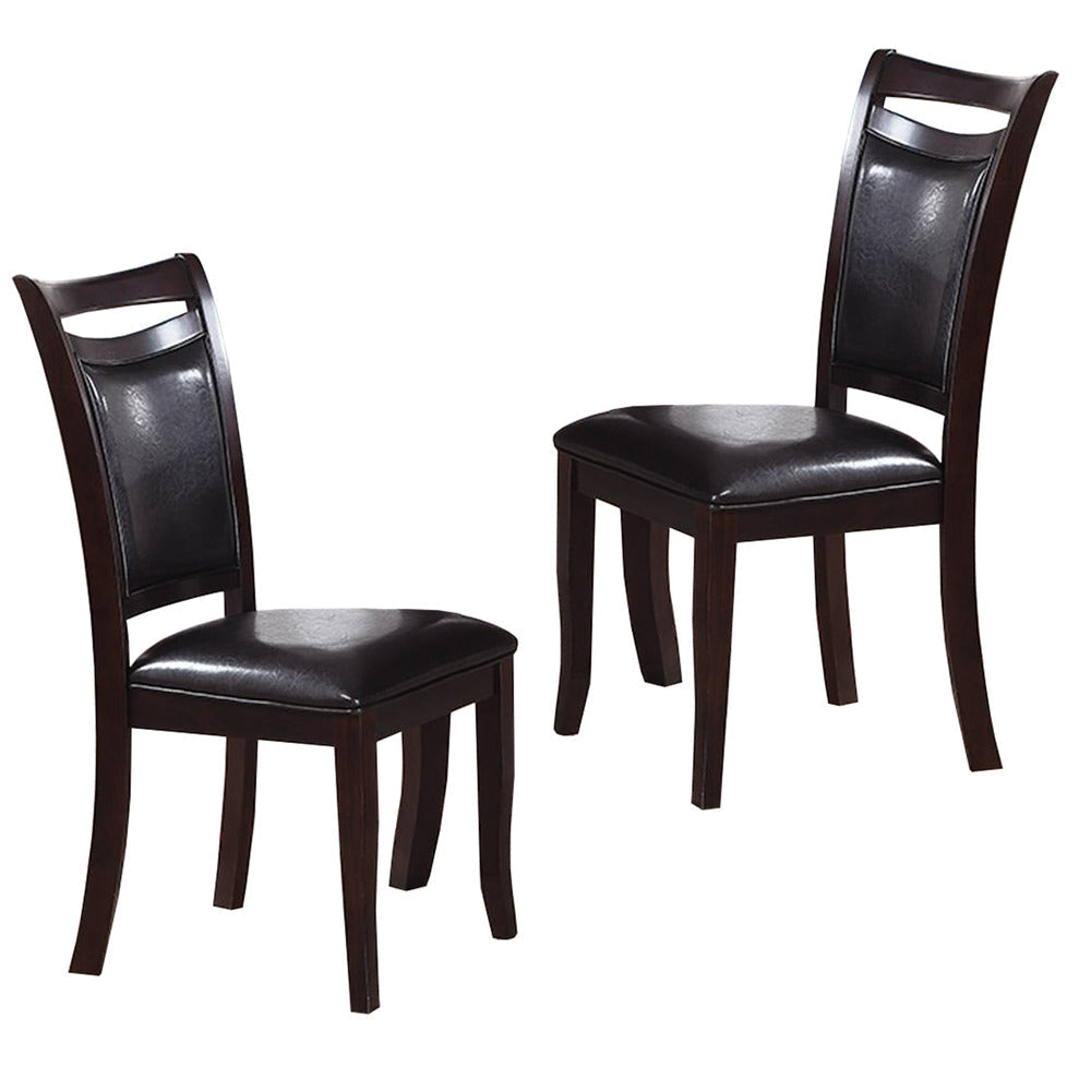 Dining Chair | Retro Style | Wood Frame | Dark Brown | Set of 2 PDX-F1388