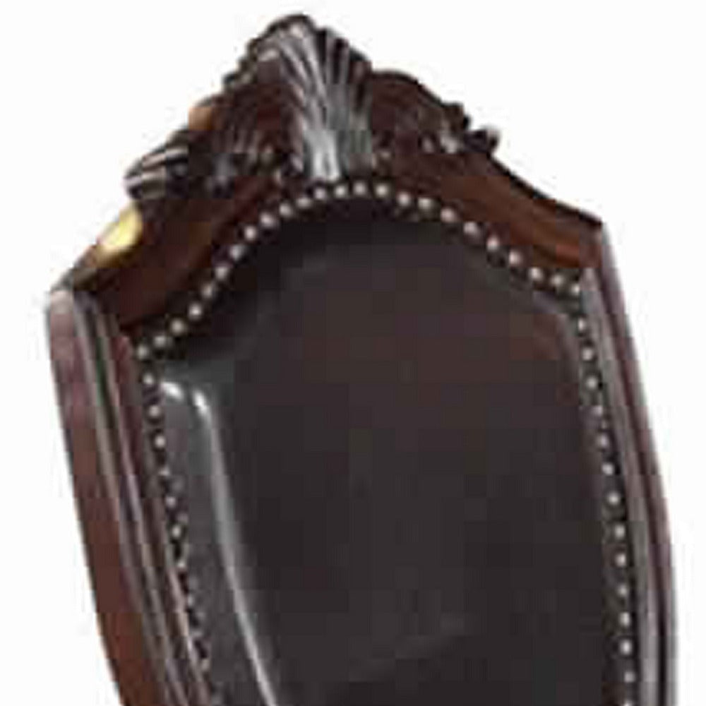 Dining Chair | Traditional Rubber Wood | Faux Leather | Set of 2 | Brown PDX-F1395