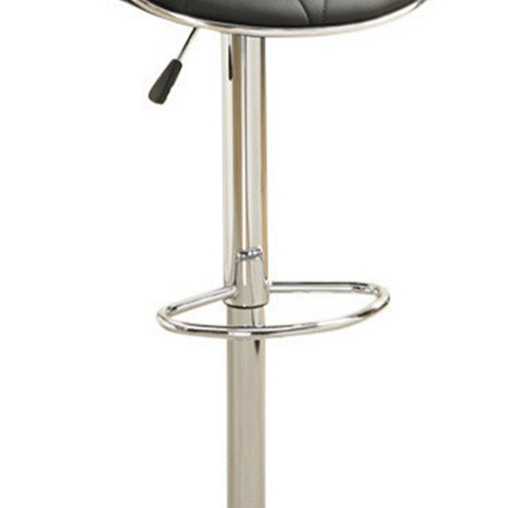 Barstool | Leather Upholstery | Gas Lift Base | Set of 2 | Black PDX-F1550