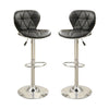 Leather Upholstered Bar Stool With Gas Lift Black Set of 2 By Casagear Home PDX-F1550