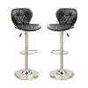 Leather Upholstered Bar Stool With Gas Lift Black Set of 2 By Casagear Home