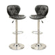 Leather Upholstered Bar Stool With Gas Lift Black Set of 2 By Casagear Home
