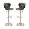 Barstool | Leather Upholstery | Gas Lift Base | Set of 2 | Black