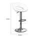 Metal Base Bar Stool With Faux Leather Seat White & Silver Set of 2 PDX-F1554