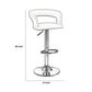 Metal Base Bar Stool With Faux Leather Seat And Gas Lift Gray & Silver Set of 2 PDX-F1556