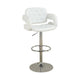 Barstool | Chair Style | Tufted Seat & Back | White & Silver