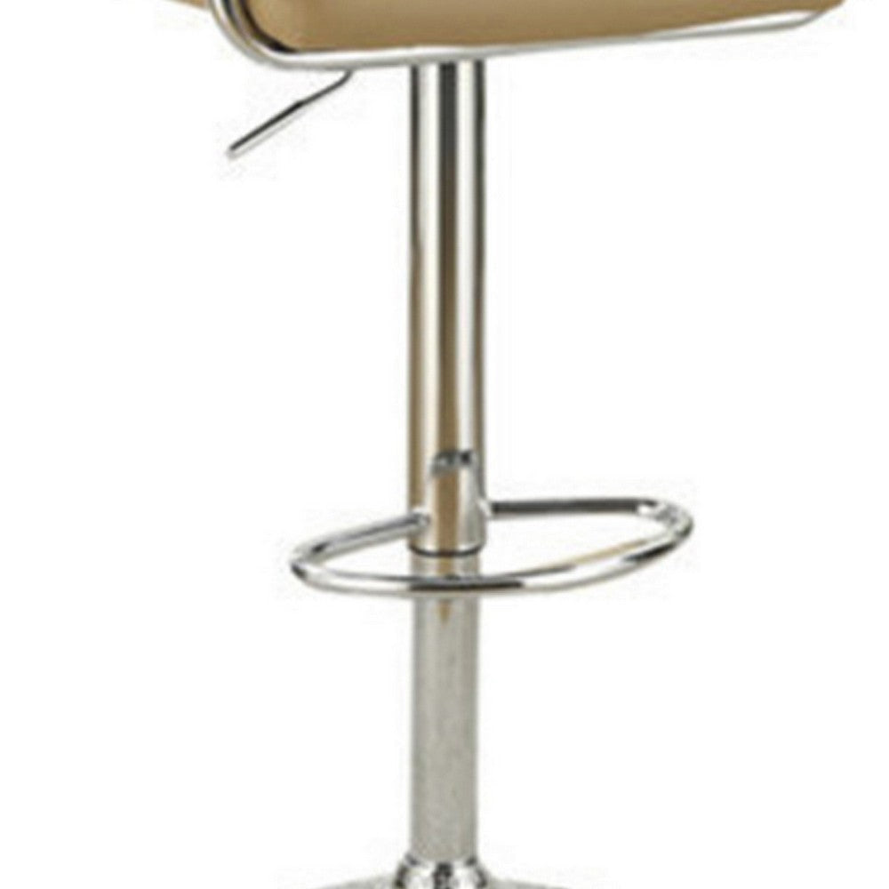 Arm Chair Style Bar Stool With Gas Lift Brown And Silver Set of 2 By Poundex PDX-F1568