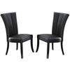 Dining Chair | Leather Upholstered | Poplar Wood | Set of 2 | Black