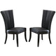 Dining Chair | Leather Upholstered | Poplar Wood | Set of 2 | Black
