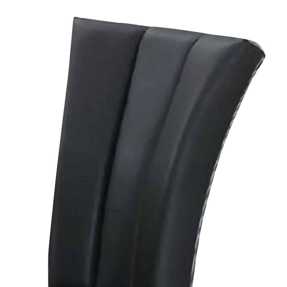 Dining Chair | Leather Upholstered | Poplar Wood | Set of 2 | Black PDX-F1591