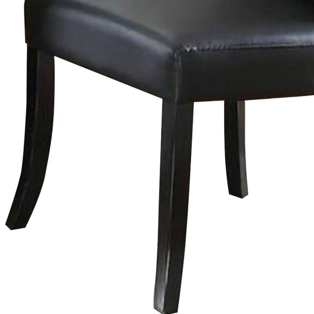 Dining Chair | Leather Upholstered | Poplar Wood | Set of 2 | Black PDX-F1591