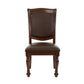 Set Of 2 Rubber Wood Traditional Dining Chair Dark Brown And Black PDX-F1729