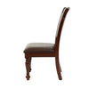 Set Of 2 Rubber Wood Traditional Dining Chair Dark Brown And Black PDX-F1729