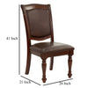 Set Of 2 Rubber Wood Traditional Dining Chair Dark Brown And Black PDX-F1729