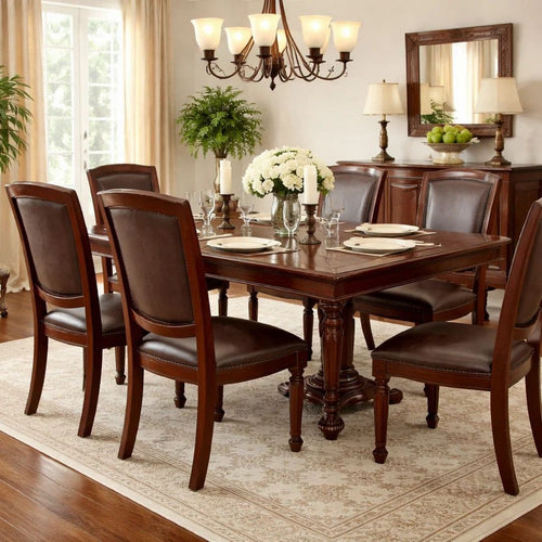 Dining Chair | Traditional Rubber Wood | Set of 2 | Dark Brown