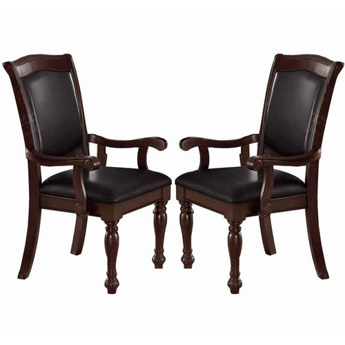 Armchair | Old Style | Rubber Wood | Set of 2 | Brown