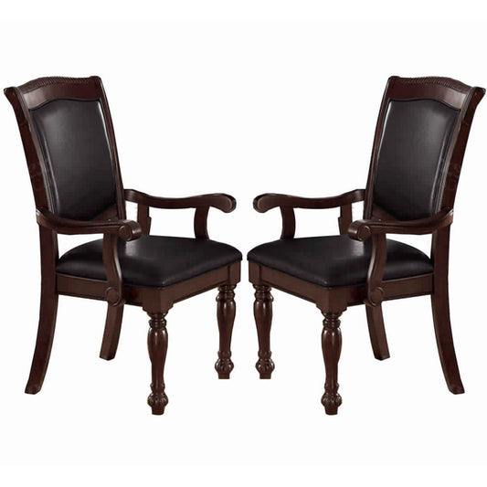 Armchair | Old Style | Rubber Wood | Set of 2 | Brown