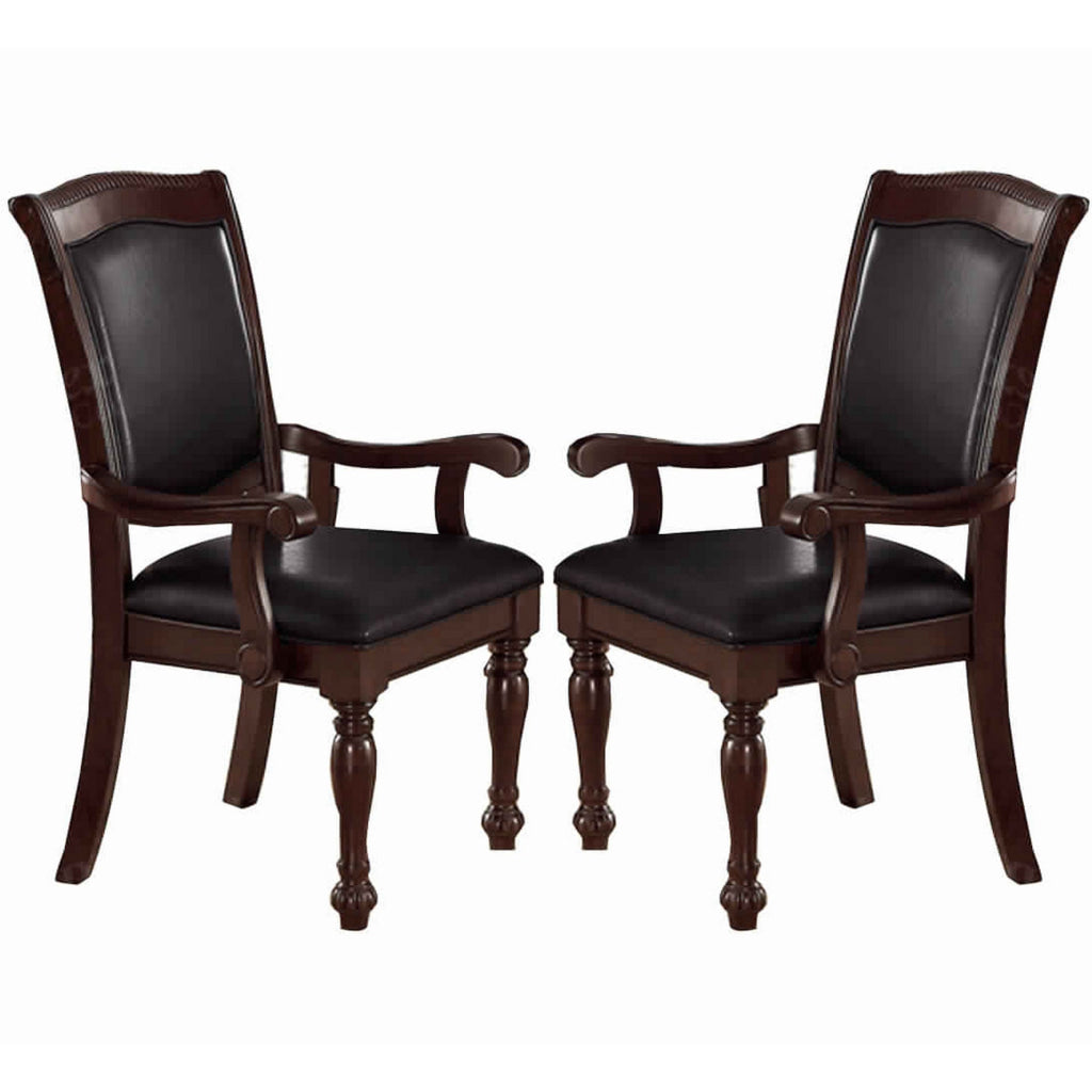 Old Style Rubber Wood Arm Chair Set Of 2 Brown By Casagear Home