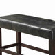 Wood Based High Bench With Tufted Seat Black and Brown