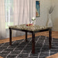 Slick Finish Faux Marble & Pine Wood Dining Table, Brown By Casagear Home