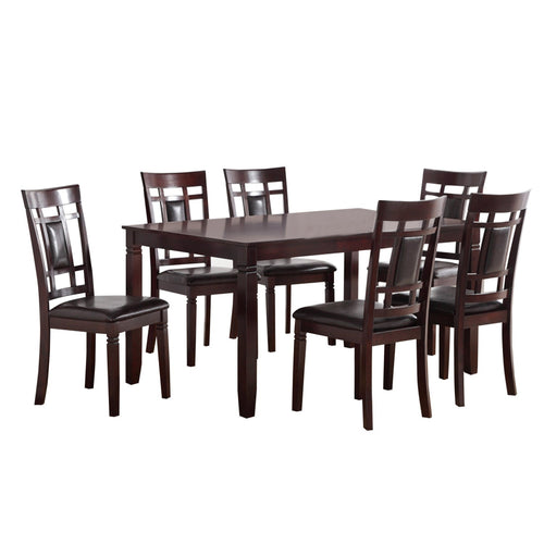 7 Piece Dining Table and Chairs Set | Rubber Wood | Modish Style | Espresso Brown