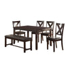 6 Piece Dining Table and Chairs Set | Rubber Wood | Espresso Brown