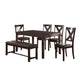 6 Piece Dining Table and Chairs Set | Rubber Wood | Espresso Brown