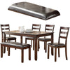 6 Piece Dining Table and Chairs Set | Rubber Wood | Brown PDX-F2547