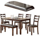 6 Piece Dining Table and Chairs Set | Rubber Wood | Brown PDX-F2547