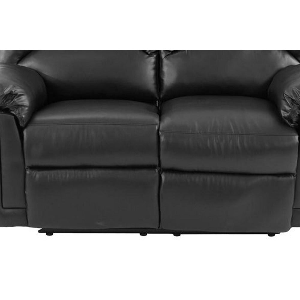 Reclining Loveseat | Bonded Leather | Black PDX-F6671
