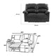Reclining Loveseat | Bonded Leather | Black PDX-F6671