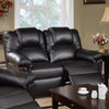 Reclining Loveseat | Bonded Leather | Black
