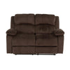 Pine Wood Reclining Loveseat With Padded Upholstery Brown By Casagear Home PDX-F6711