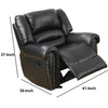 Immense Relief Bonded Leather & Plywood Recliner/Glider Black PDX-F6751