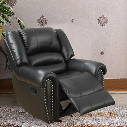 Recliner Glider | Immense Relief | Bonded Leather & Plywood | Black