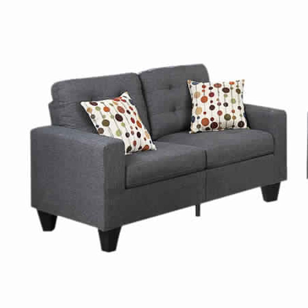2 Piece Living Room Sofa Set | Linen Fabric Upholstery | Gray PDX-F6901
