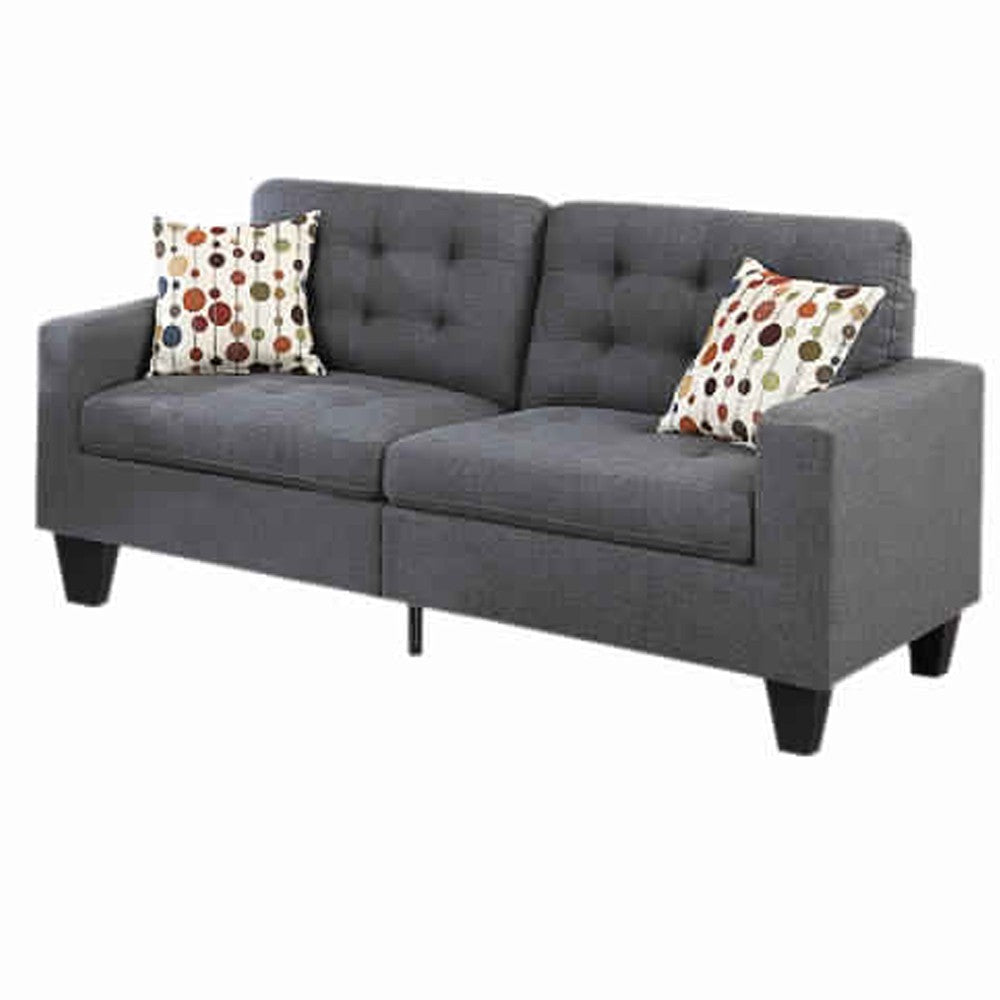 2 Piece Living Room Sofa Set | Linen Fabric Upholstery | Gray PDX-F6901