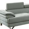 Modern 2Pc Curved Sectional Sofa with Adjustable Headrests Gray