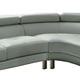 Modern 2Pc Curved Sectional Sofa with Adjustable Headrests Gray