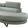 Modern 2Pc Curved Sectional Sofa with Adjustable Headrests Gray