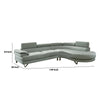 Modern 2Pc Curved Sectional Sofa with Adjustable Headrests Gray