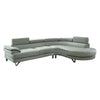 Faux Leather 2 Piece Sectional In Gray