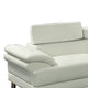 2 Piece Sectional Sofa | Faux Leather Upholstery | White