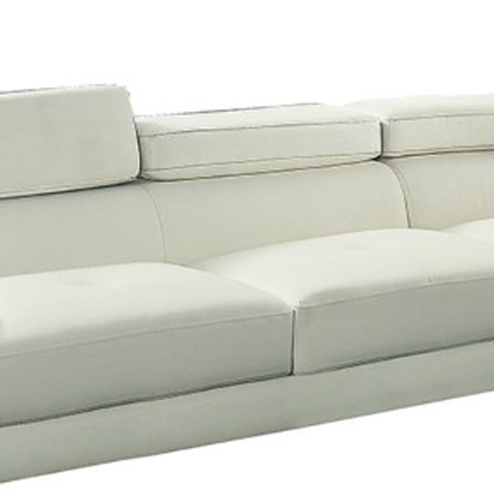 2 Piece Sectional Sofa | Faux Leather Upholstery | White