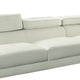 2 Piece Sectional Sofa | Faux Leather Upholstery | White