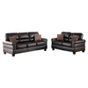 2 Pc Sofa and Loveseat Set Espresso Brown Faux Leather Nailhead Trim PDX-F7878